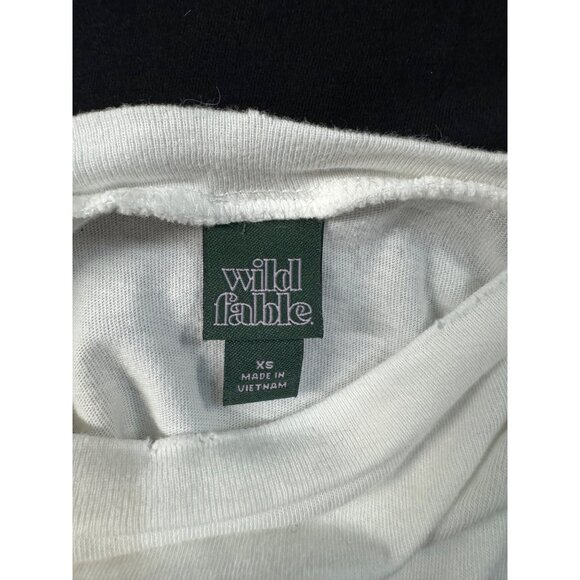 Wild Fable White Crewneck Short Sleeve T-Shirt XS Cotton Blend - Picture 6 of 6